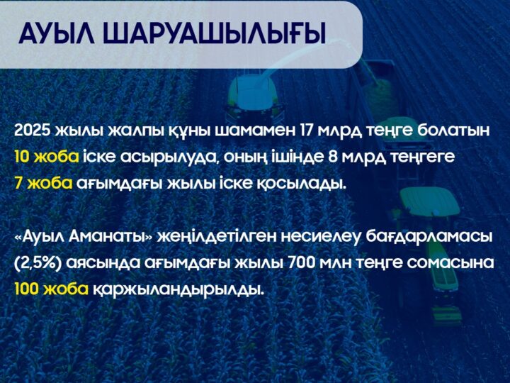 Ауыл аманаты: Ұлытау облысында биыл 700 миллион теңгеге 100 жоба қаржыландырылды
