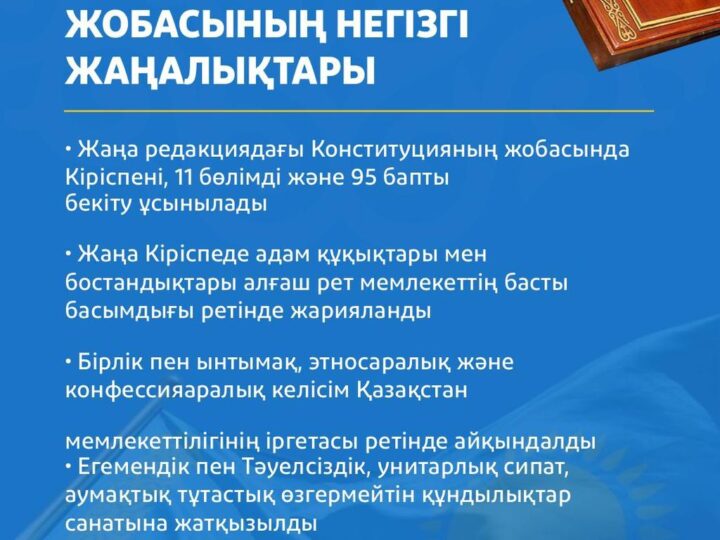 ҚР Ата Заңы жобасының негізгі жаңалықтары: жаңа кезеңге қадам