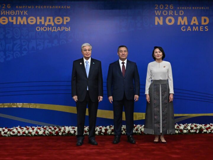 🇰🇿🇰🇬Глава государства прибыл на стадион «Бишкек Арена» для участия в церемонии открытия VI Всемирных игр кочевников